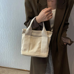 Women's Mini Canvas Shoulder Messenger Bag Casual Solid Handbag