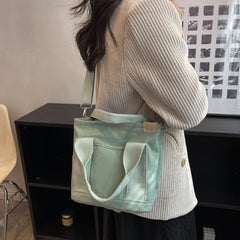 Women's Mini Canvas Shoulder Messenger Bag Casual Solid Handbag
