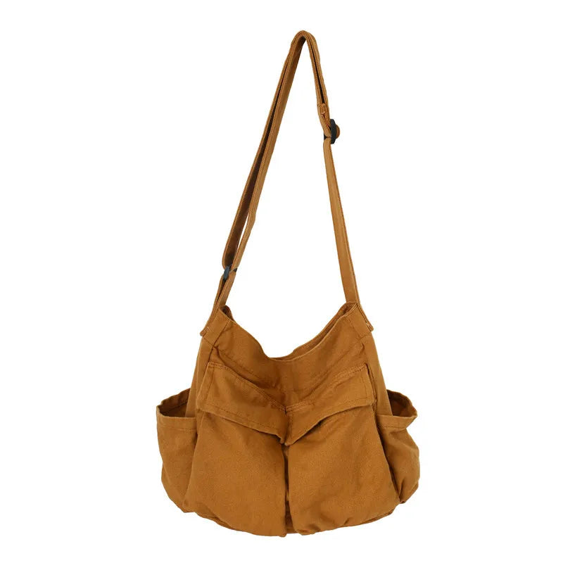 Casual Canvas Messenger Bag Large Capacity Tote Handbag for Women