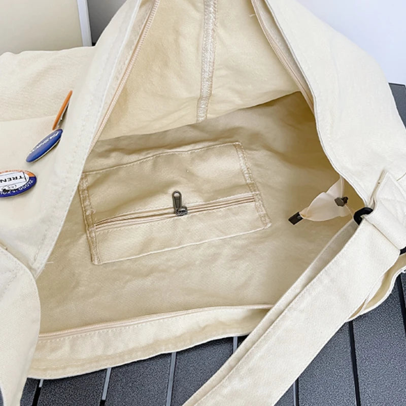 Women's Canvas Messenger Shoulder Bag Large Casual Crossbody Handbag