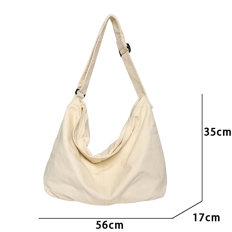Women's Canvas Messenger Shoulder Bag Large Casual Crossbody Handbag