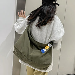 Women's Canvas Messenger Shoulder Bag Large Casual Crossbody Handbag