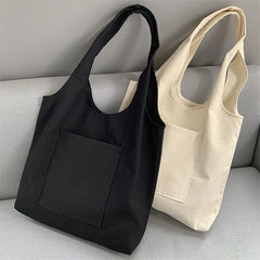 Canvas Commuter Vest Bag Cotton Series Handbag Tote School Bag 1PC