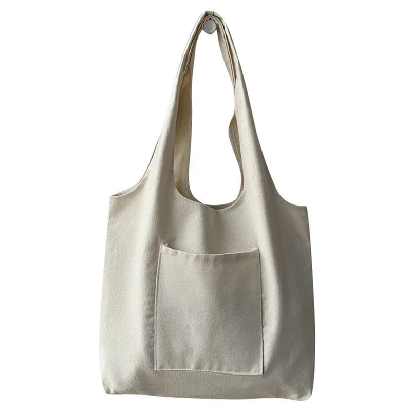 Canvas Commuter Vest Bag Cotton Series Handbag Tote School Bag 1PC