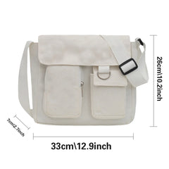Rainbow Colour Canvas Messenger Bag Large Capacity Handbag