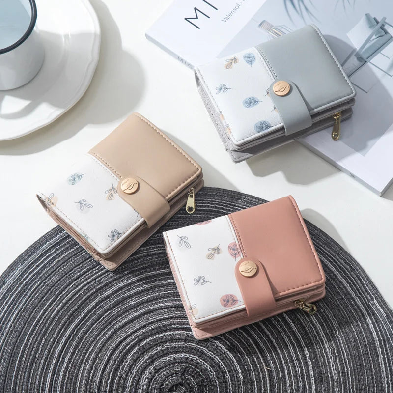 Women's Short Wallet Two-fold Zipper Buckle Creative Zero Wallet