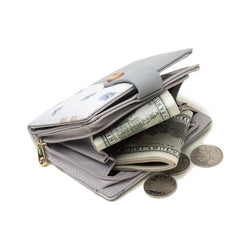 Women's Short Wallet Two-fold Zipper Buckle Creative Zero Wallet