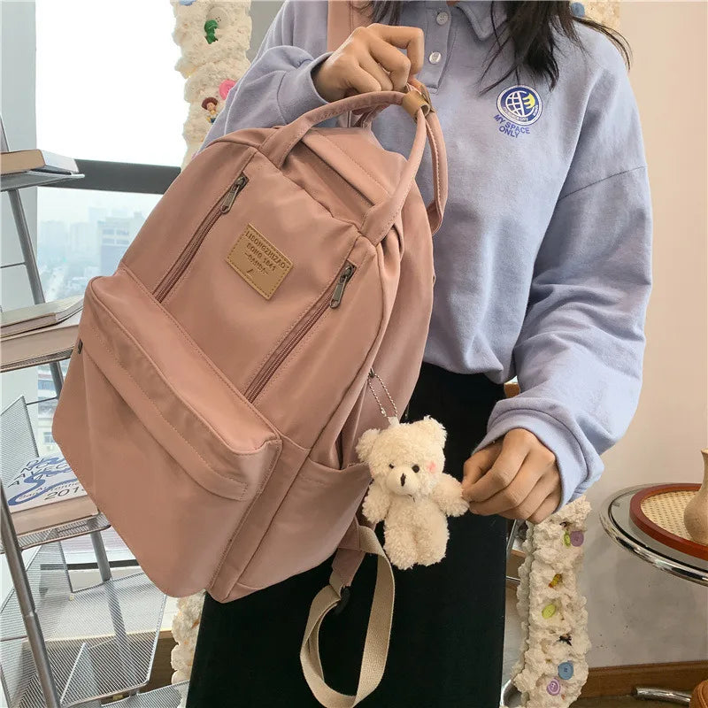 Women's Shoulder Backpack Casual Solid Hiking Outdoor Sport School Bag