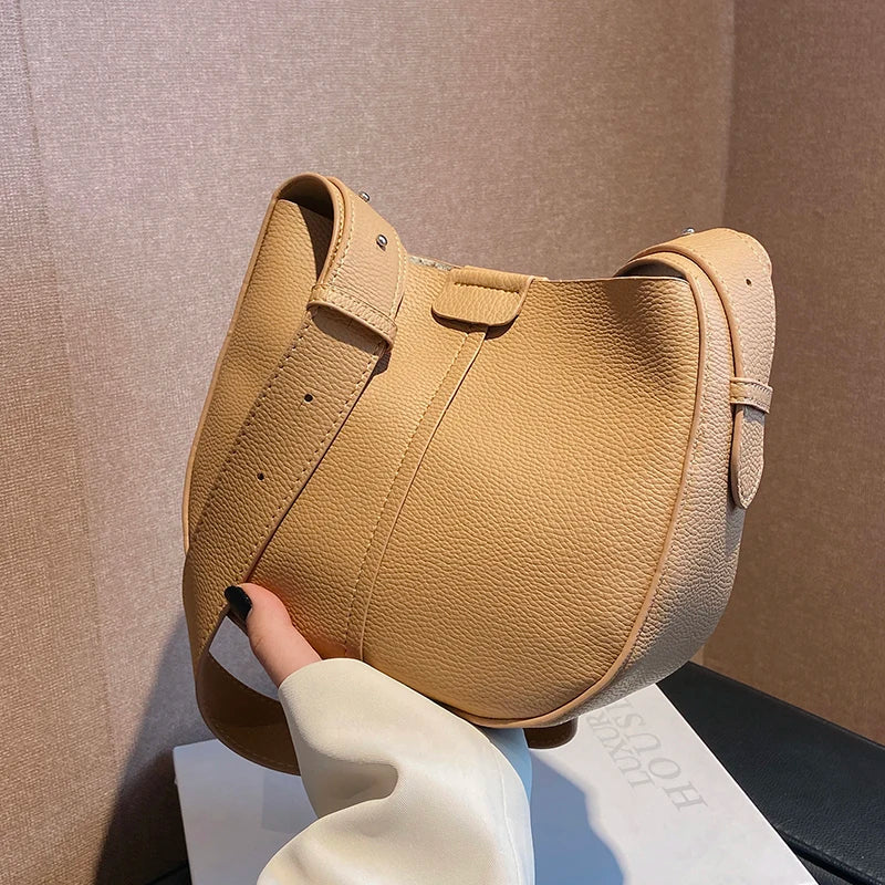 Women's Shoulder Bag PU Leather Messenger Bags Texture Crossbody Pack