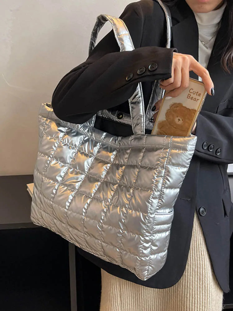 Women's Nylon Shoulder Bag Padded Tote Large Capacity Handbags