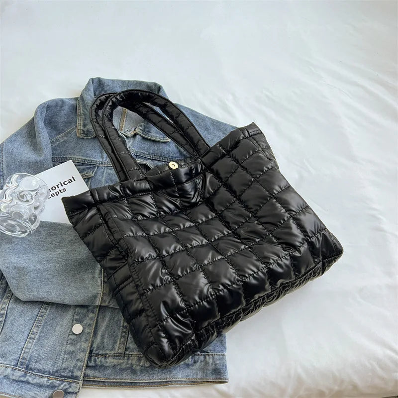 Women's Nylon Shoulder Bag Padded Tote Large Capacity Handbags