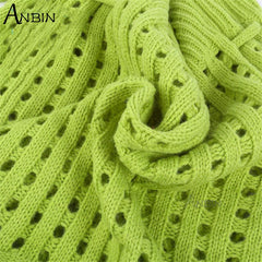 Women's Knitted Shoulder Bag Drawstring Shopping Bucket Handbag