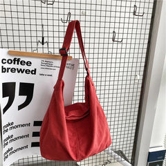 Large Canvas Crossbody Bags for Women Cotton Cloth School Bag Handbags