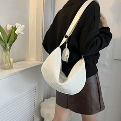 Canvas Crossbody Bag for Women Large Cotton School Handbag