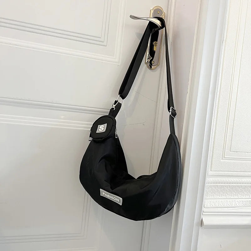 Canvas Crossbody Bag for Women Large Cotton School Handbag