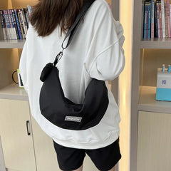 Canvas Crossbody Bag for Women Large Cotton School Handbag