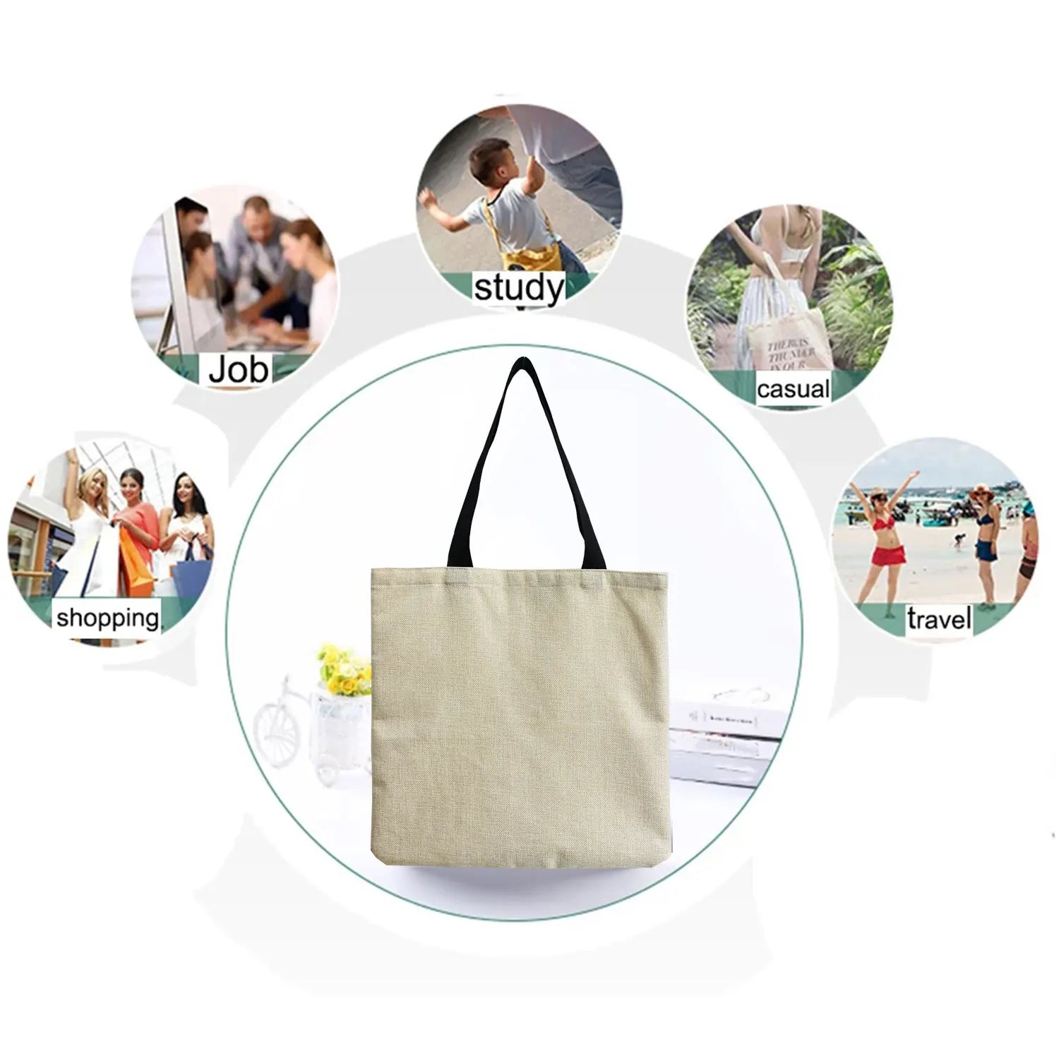 Large Capacity Women's Tote Bag Chinese Style Panda Print Teacher Gift