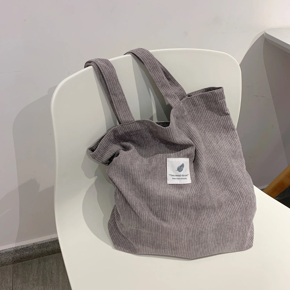 Women's Shoulder Bag Large Capacity Shopping Bag Corduroy Messenger Bag