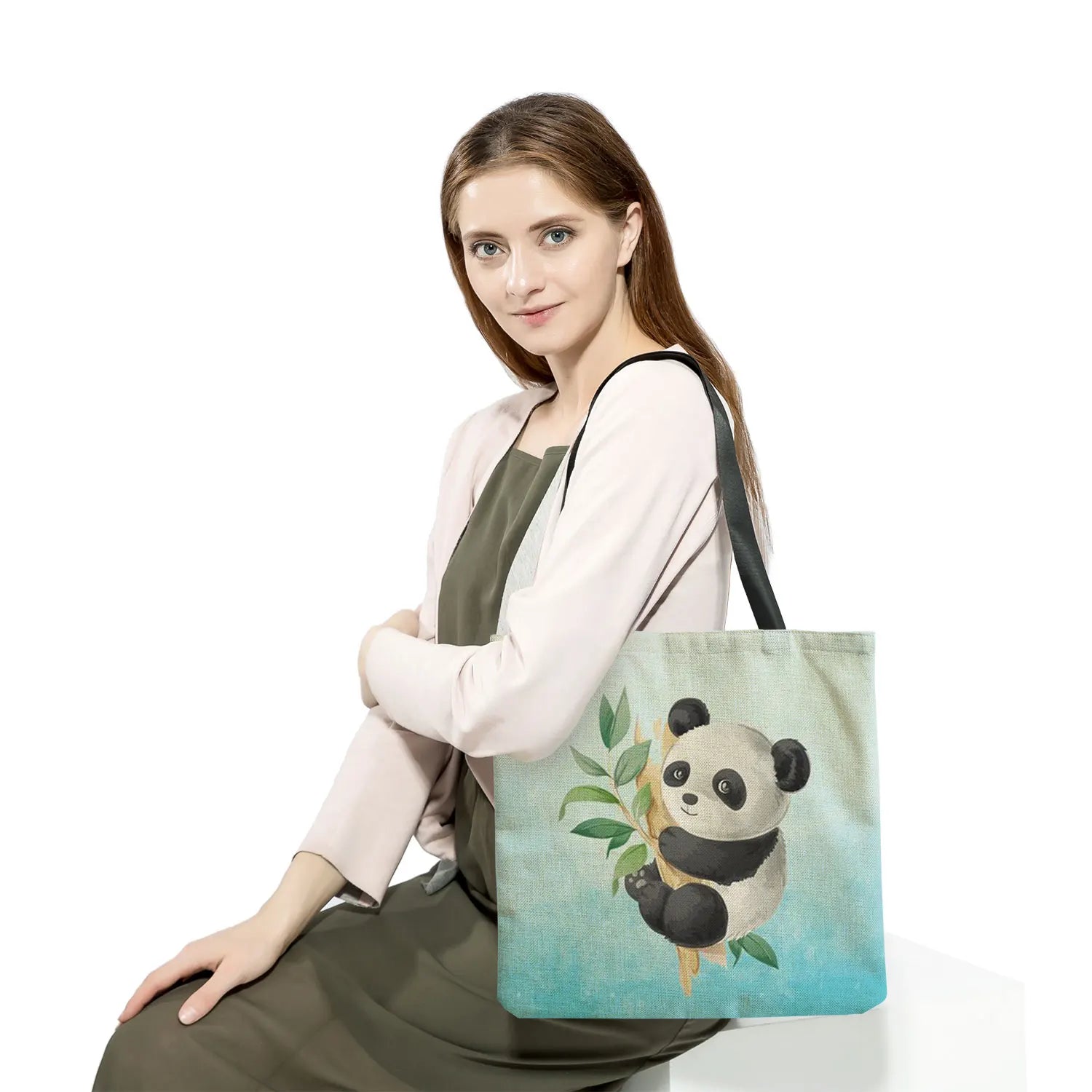 Panda Print Shoulder Bag Eco-Friendly Tote Bag