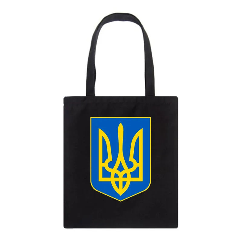 Ukraine Love Graph Print Canvas Shoulder Bag - Large Capacity Ladies Handbag