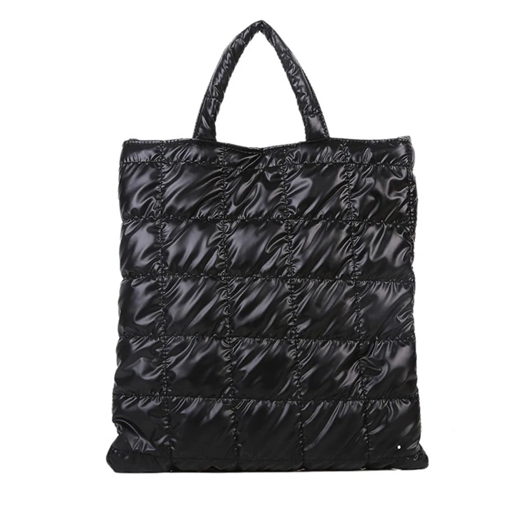 Women's Lattice Shoulder Bag Winter Handbag Large Capacity Tote