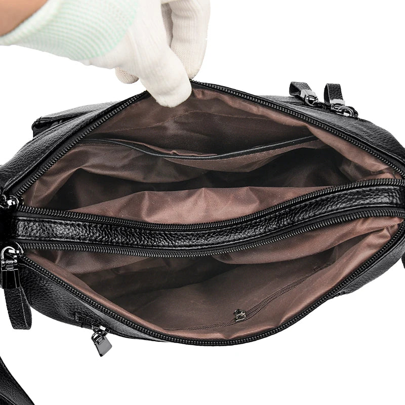 Women's Leather Messenger Bag Large Ladies Purse