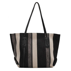 Women's Canvas Shoulder Bag High-capacity Tote with Magnetic Buckle