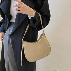Women's PU Leather Crossbody Handbag Underarm Bag with Shoulder Strap