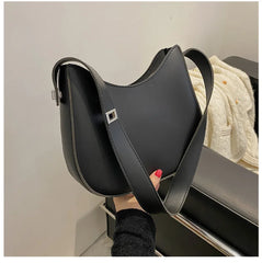 Women's PU Leather Crossbody Handbag Underarm Bag with Shoulder Strap