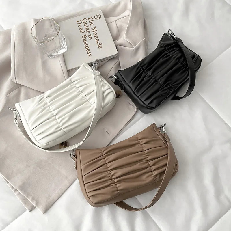 Women's Spring/Summer Textured Underarm Shoulder Bags