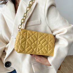 Women's Chain Quilted Purse Handbag Clutch Underarm Bag