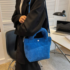 Corduroy Crossbody Bag Small Tote Handbag for Women