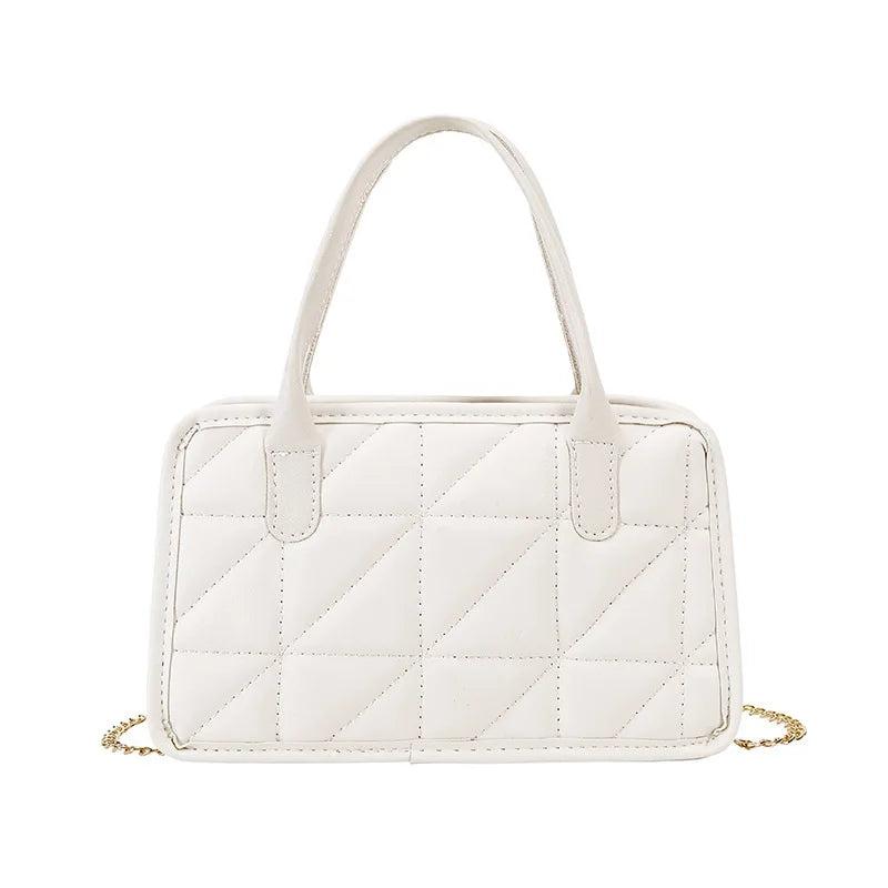Women's Rhombus Chain Messenger Pillow Bag Embroidered Purse Crossbody Tote
