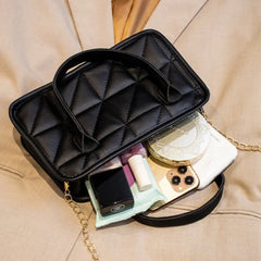 Women's Rhombus Chain Messenger Pillow Bag Embroidered Purse Crossbody Tote