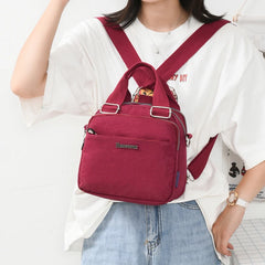 Women's Small Nylon Backpack Waterproof Crossbody Bag