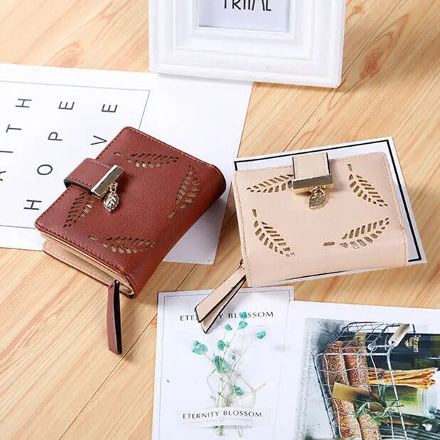Women's Small Leather Wallet Purse Compact Mini Purse