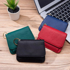 Women's Small Leather Organizer Wallet with Keychain