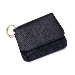 Women's Small Leather Organizer Wallet with Keychain