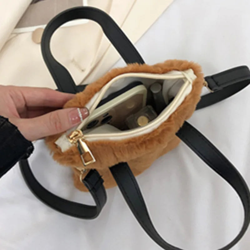Women's Plush Shoulder Bag Handbag Small-capacity Crossbody Bags