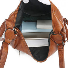 Women's Solid Bag Soft Leather Crossbody Bags Large Quality Pocket Shoulder Bag