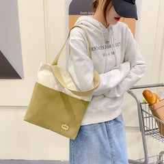 Women's Solid Canvas Handbag Pure Girl Shoulder Bag