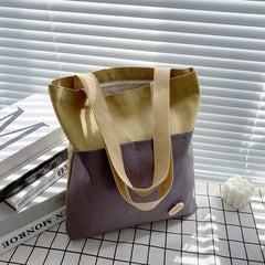 Women's Solid Canvas Handbag Pure Girl Shoulder Bag