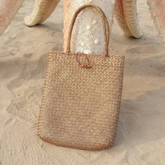 Women's Straw Woven Beach Bag Large Capacity Shoulder Bag