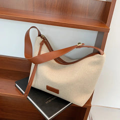 Women's Summer Canvas Shoulder Bag High Capacity with Long Strap