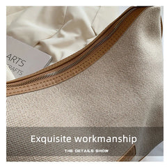 Women's Summer Canvas Shoulder Bag High Capacity with Long Strap