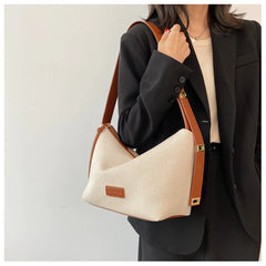 Women's Summer Canvas Shoulder Bag High Capacity with Long Strap