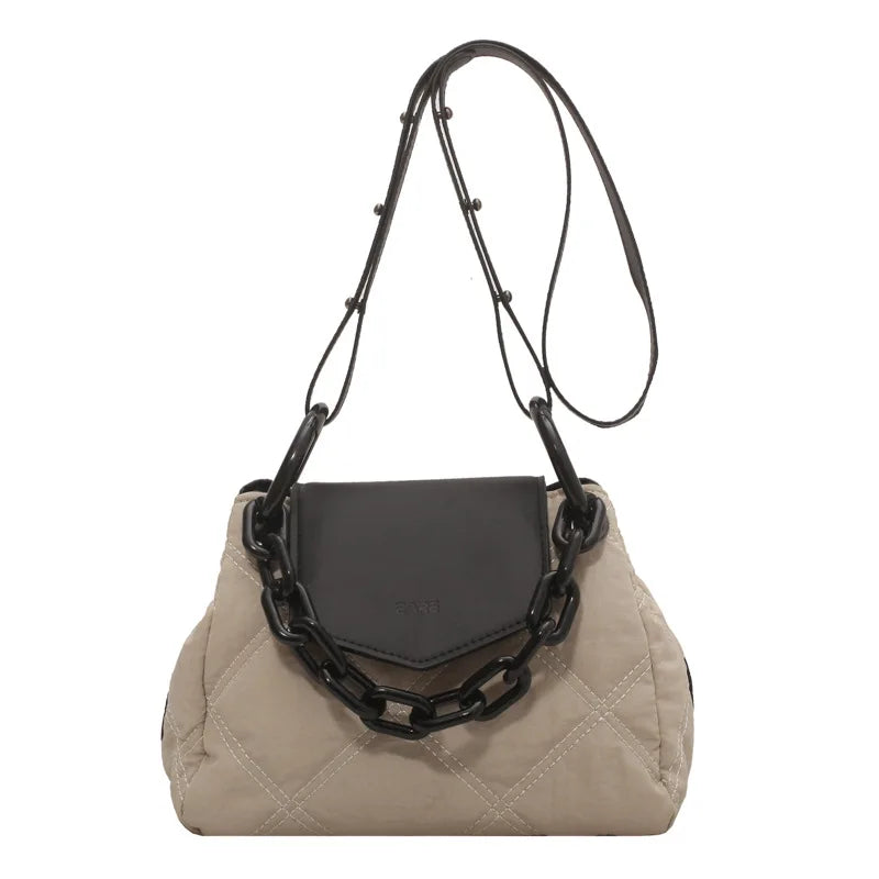 Nylon Shoulder Crossbody Bag for Women High Chain Handbag