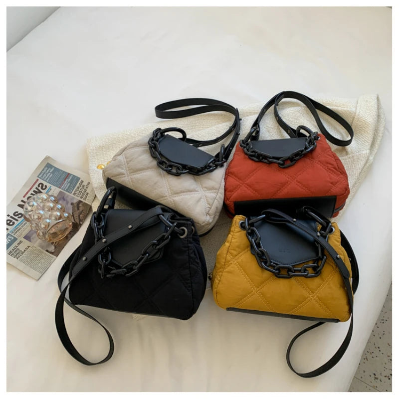 Nylon Shoulder Crossbody Bag for Women High Chain Handbag