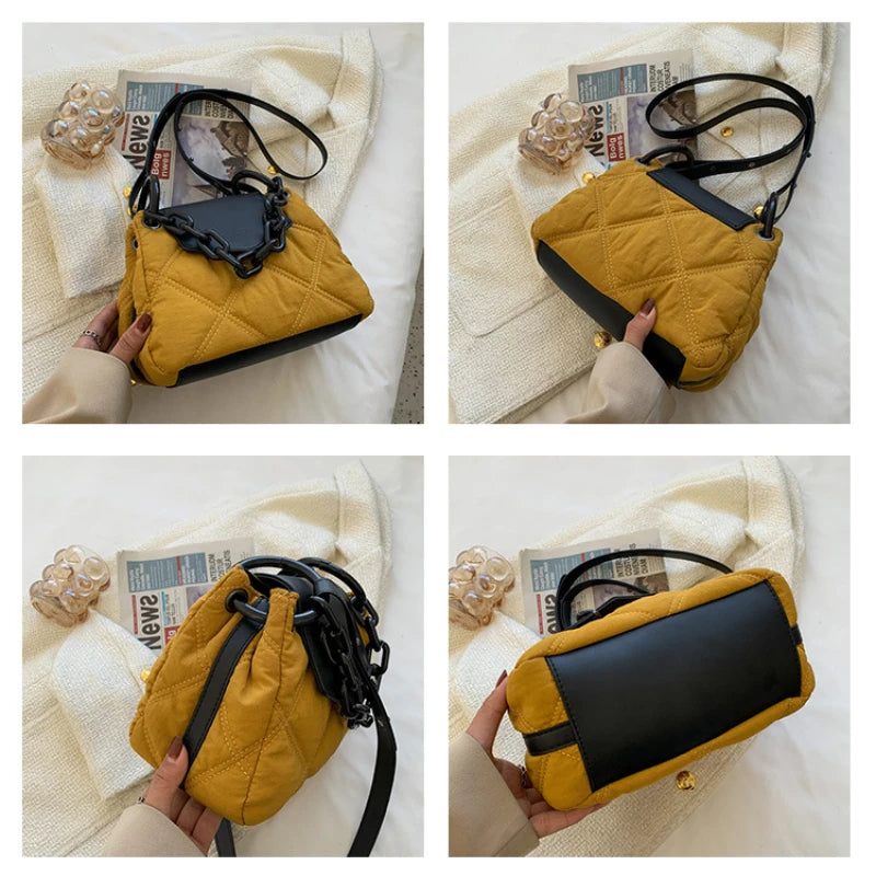 Nylon Shoulder Crossbody Bag for Women High Chain Handbag