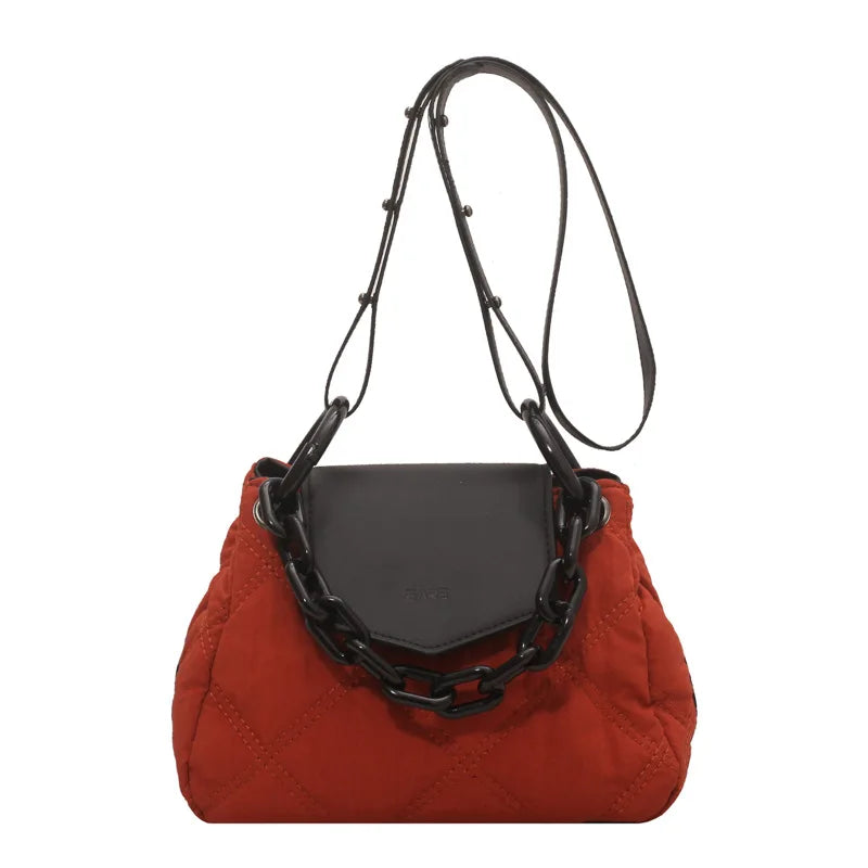 Nylon Shoulder Crossbody Bag for Women High Chain Handbag